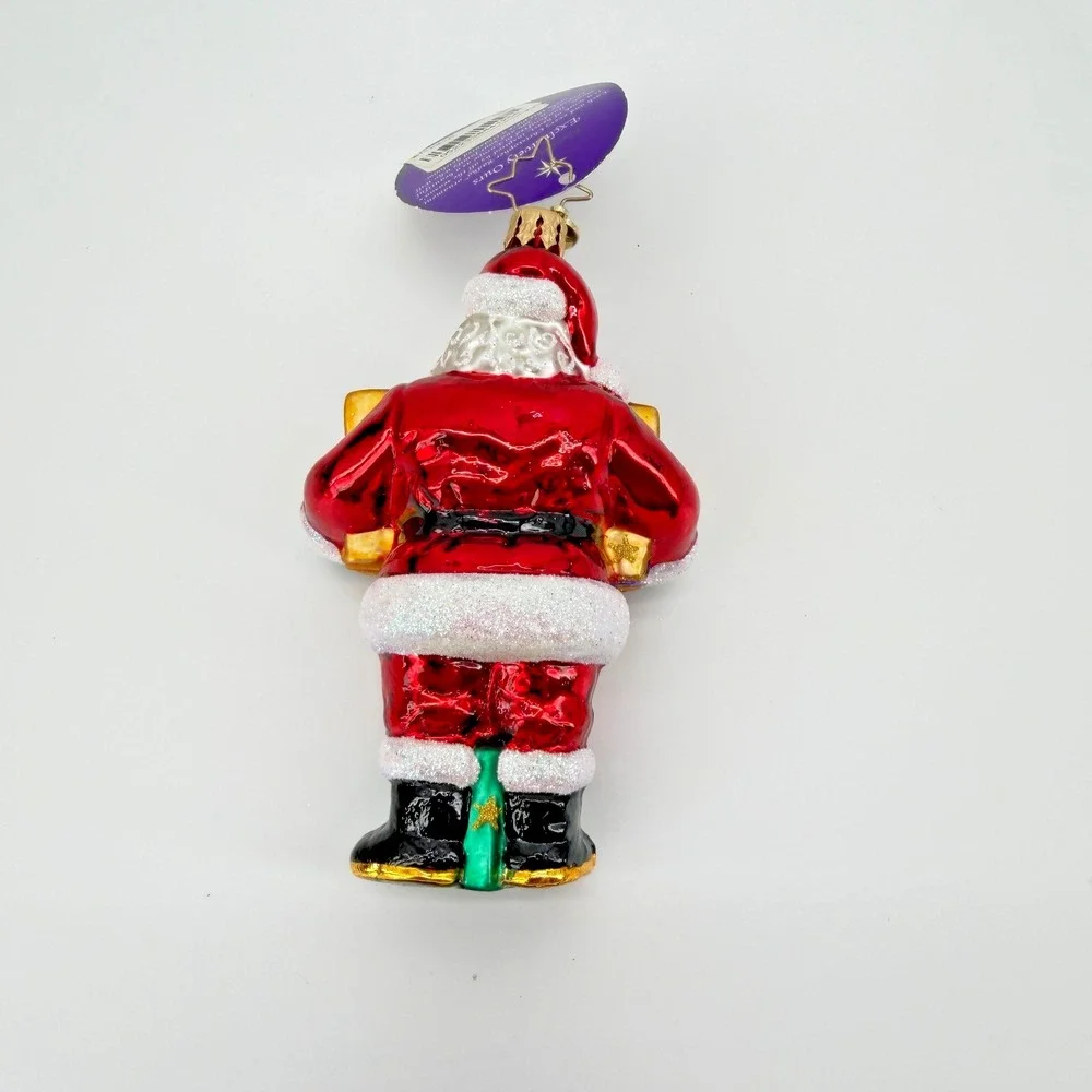 2014 Christopher Radko Santa Holding Gift, Christmas Tree Ornament 5